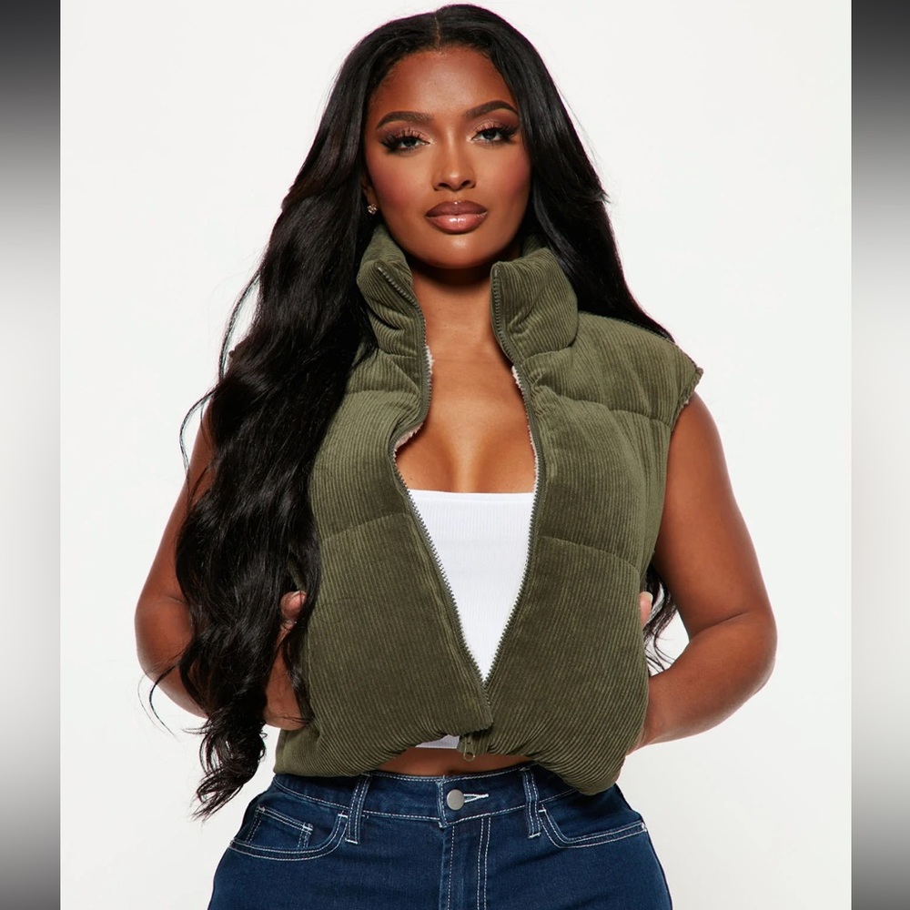 Olive Green Puffer Vest